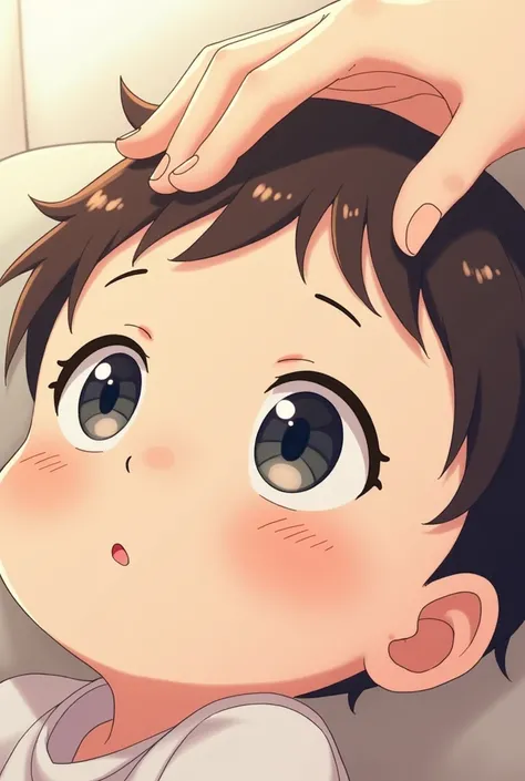 take a shot of a boy who is very cute like an anime and be patted on the head 