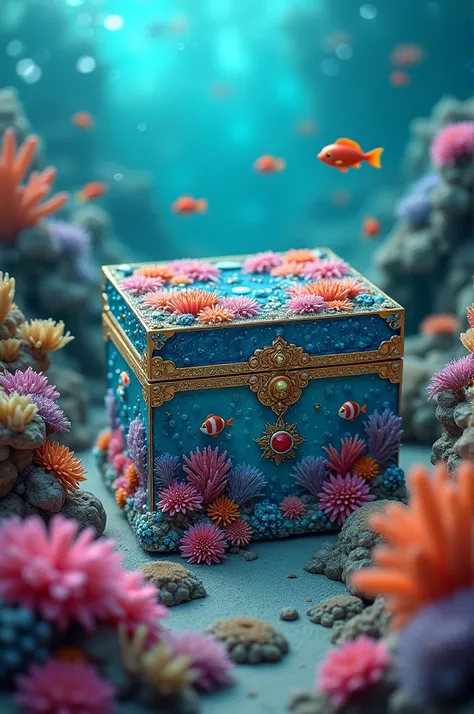 Coral sea and fish jewellery box
