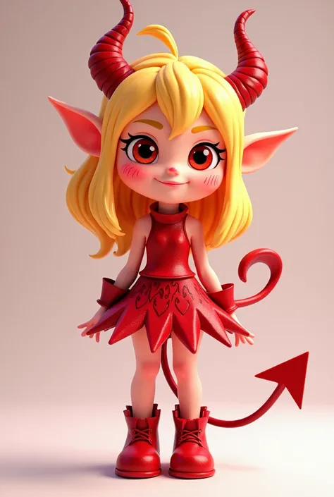 Star Butterfly with an innocent look dressed as a devil with a very big short skirt