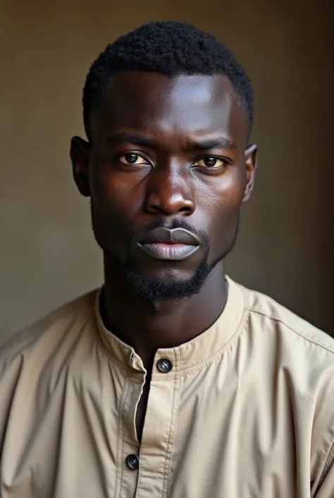 fron portrait of human South Sudanese Man
Ethnicity/Race: Sub-Saharan African (South Sudanese)
Religion/Culture: Christian/Traditional
Description: A tall man with deep ebony skin, a square jawline, and short-cropped black hair. He has sharp cheekbones and...