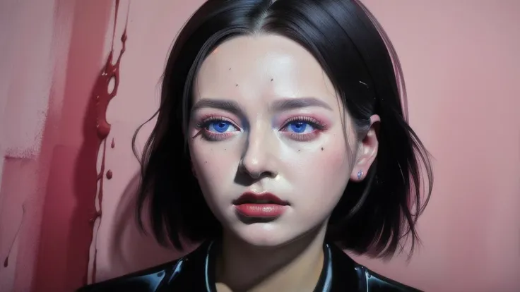 Android Beauty, Powerful paintings inspired by Francis Bacon, Ultra-realistic surrealism,  hyperrealism , fear,  art, Hyper Real Painting, Realistic illustration painting, カラフルな hyperrealism , Ultra-realistic digital art