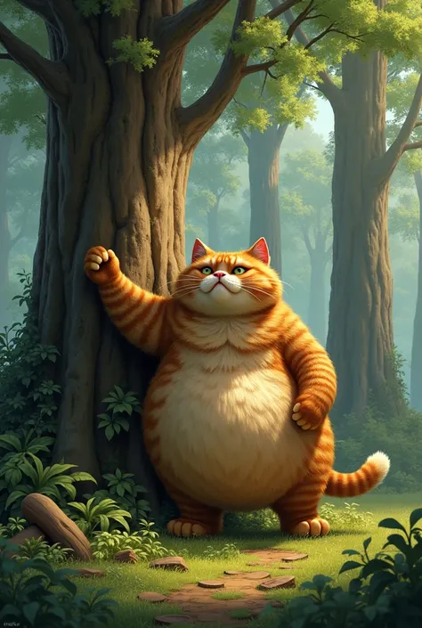  A fat cat, Im cutting down a big tree  