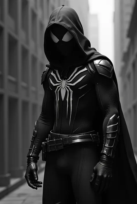 Black and white spider man ninja outfit 