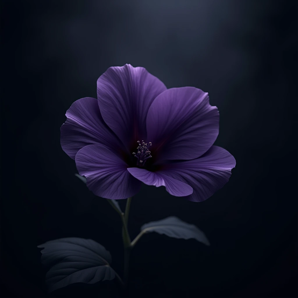 Black violet flower 
Dark background