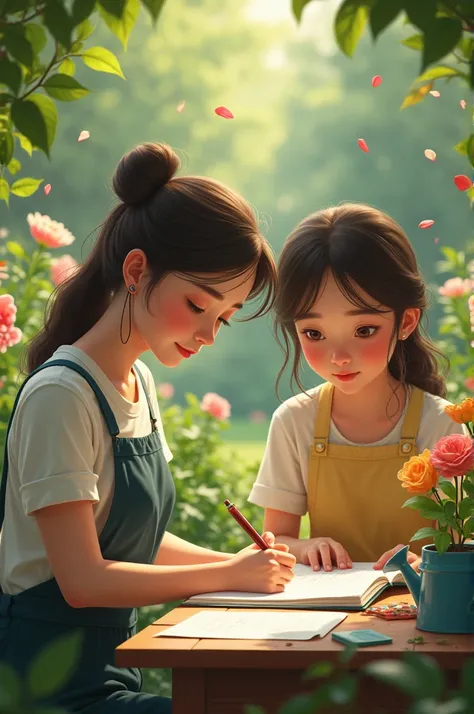 She studied hard and worked in the garden with her mother