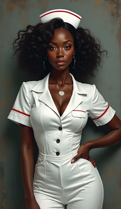 Ebony, nurse, Breasts, 