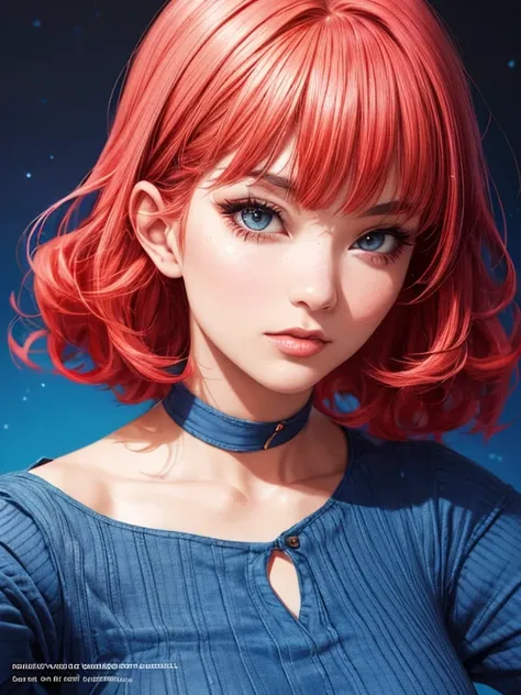 a close up of a woman with red hair and a blue dress, moebius + artgerm, artgerm julie bell beeple, artgerm and lois van baarle, style artgerm, extremely detailed artgerm, alena aenami and artgerm, artgerm style, style ivan talavera and artgerm