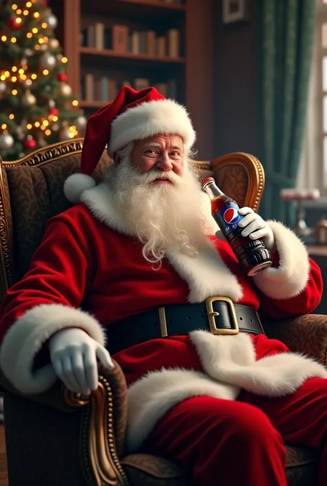 Santa Claus drinking Pepsi