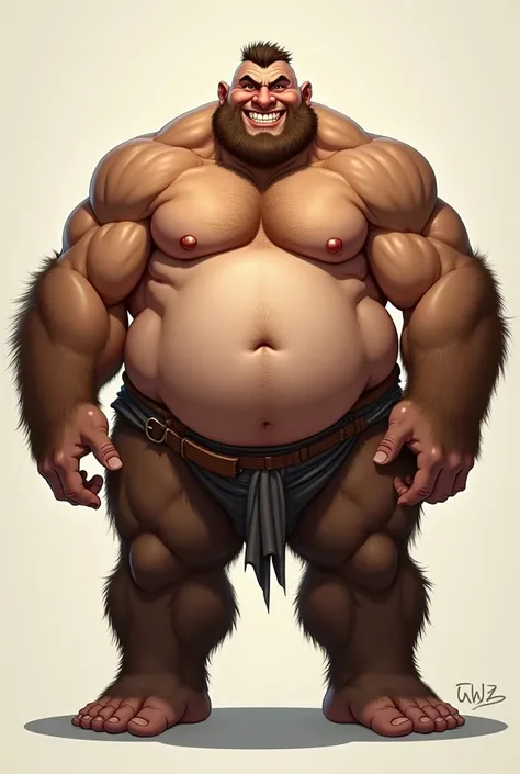 肌肉男Uncle，Big Guy，Well-developed limbs， very tall, very strong ，Two meters high，The crotch is very bulging，Fat-encapsulated muscle，Strong as a bear ， tall as a bear ， has a body like a bear ，Short hair，There is body hair，Smirk，Uncle， has a very big crotch ，...