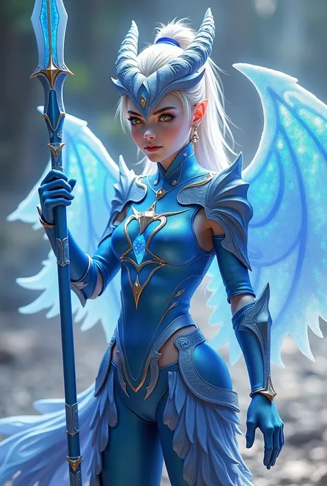  Akuras Visual Identity

Physical Features

 1.	 Dragon-Man Hybrid : young teenage girl with flat chest : posing like in the middle of an attack : very skimpy armor :
	 with Metallic Blue Scales :  Shine like sapphires in the sun ,  representing serenity a...