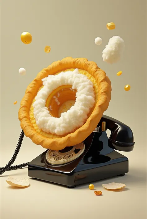 An arepa with a telephone