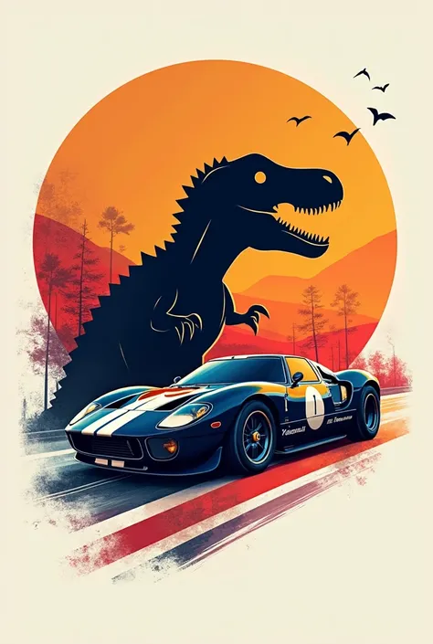 Motorsport themed t-shirt with Rexy theme but minimalistic