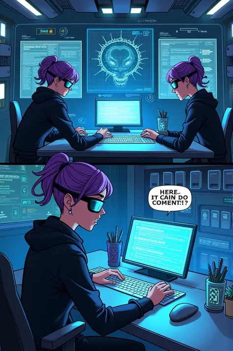 PAGE 2

(Panel 1)

Visual: Inside a high-tech comm

Data (Dialogue):

"Team, weve just detected an unusual anomaly in the network. A new virus is spreading rapidly. Its not just a regular malware. This ones different... its evolving."

(Panel 2)

Visual: C...