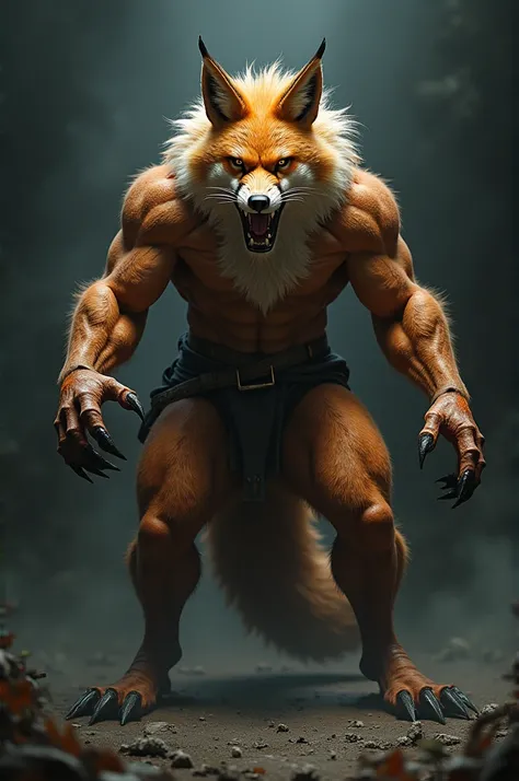 I want two characters hybrid aggressive man and fox