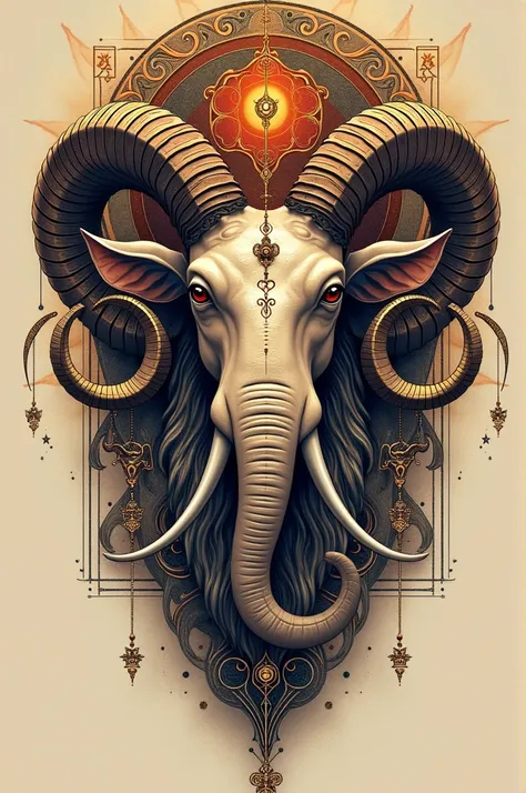 Aries and lord ganesh tattoo