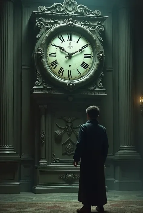 sea,  examined the large wall clock in the hall of the mansion.  This clock had also stopped, and the clocks scorpion and sickle , it showed the same time as the small antique clock : 03:15.