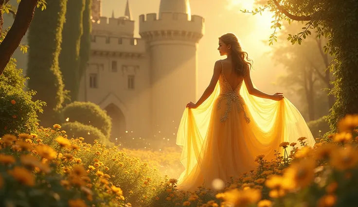 Beautiful princess save beautiful Golden garden 