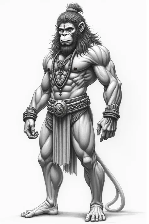 Pencil sketch Hanuman 