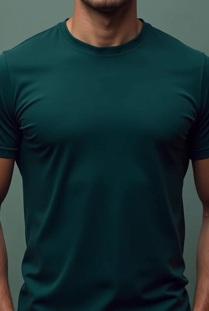 Dark teal t-shirt with a collar can you put a collar please put a men wearing it but dont show the face