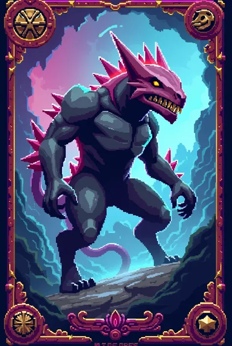 collectible card design, Pixel art