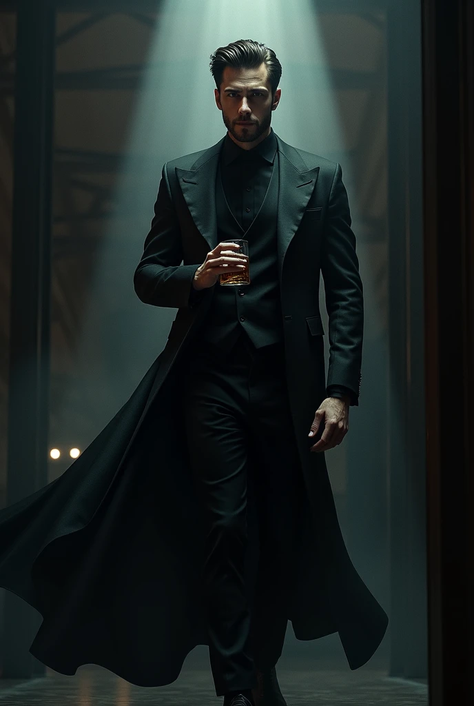  and Lucifer Morningstar steps out, dressed impeccably in his signature suit, holding a glass of whiskey