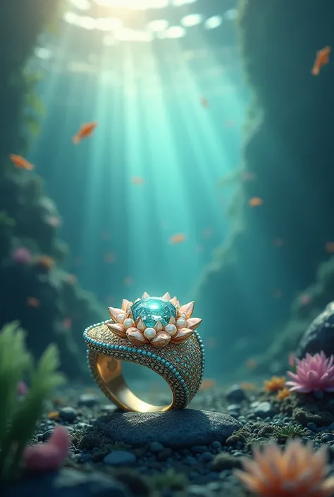 Mermaid ring and sea 

