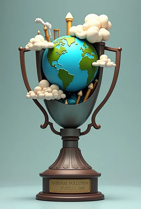 Design a trophy on national pollution control day
