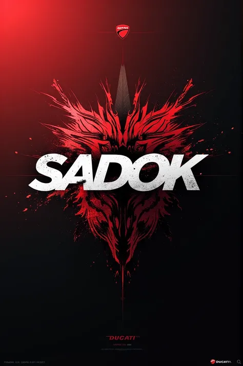 Cree un fond d ecran avec ecrit en grand "Sadok" sur le theme de ducati