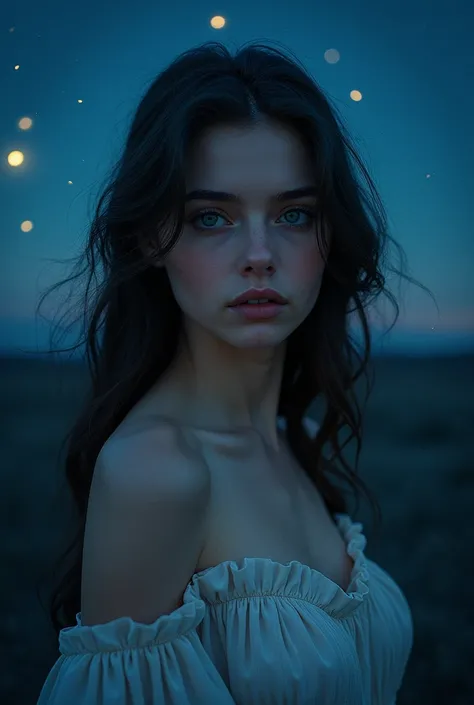 beautiful night and girl portrait