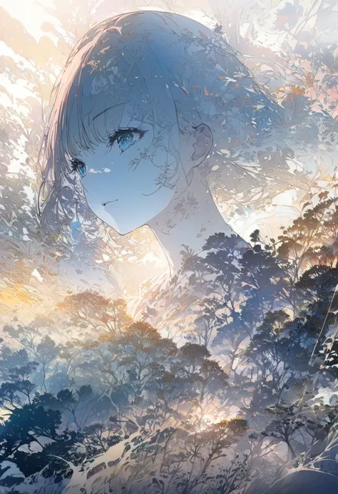     Beautiful Delicate Female Double Exposure  (The face is clear and perfect)image，背景は super detailedな東京の街で、, beautiful, Complex illustrations,  artwork concept artwork masterpiece,  top quality,  super detailed,  high definition 