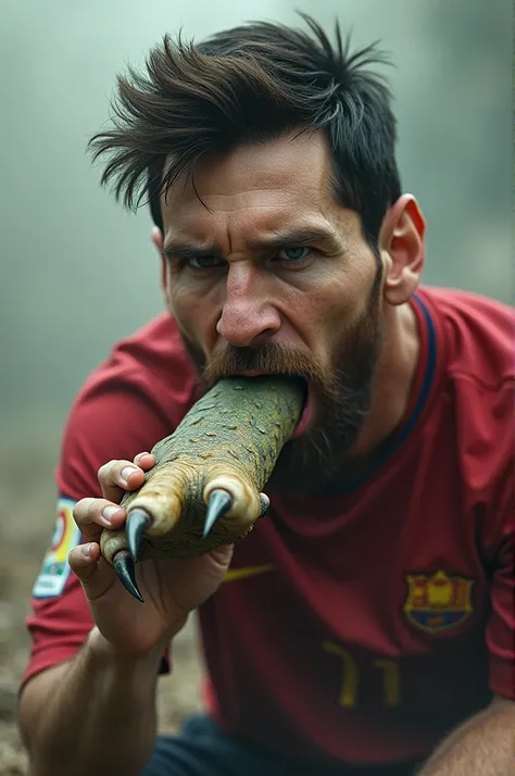 Messi eating gans foot