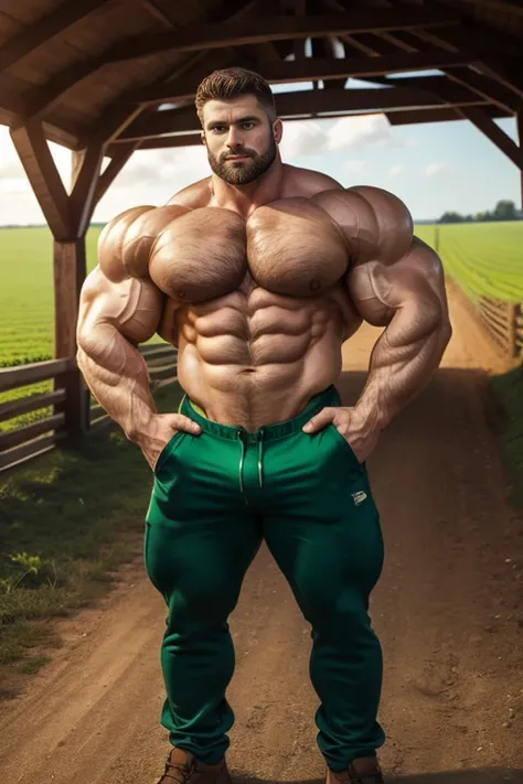 1 man,    Handsome and fit man full body    , (   perfect emerald green eyes   :1.2), (very short messy hair:1.1), (  1  .1), ( hands in pockets :1.1), (  ,  muscular  、  big biceps 30-year-old man ）（  big furry pecs   :1.1) ,    侧身站立的close up肖像   ,    man...