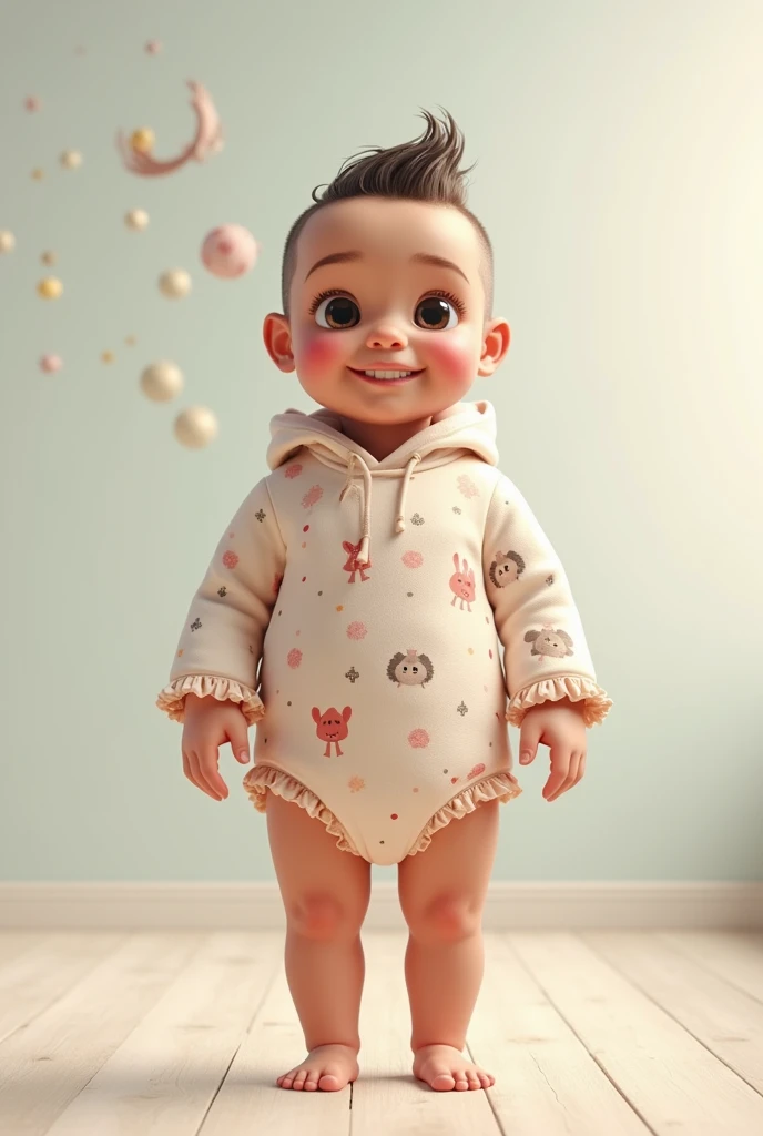 Ronaldo wears baby clothes  