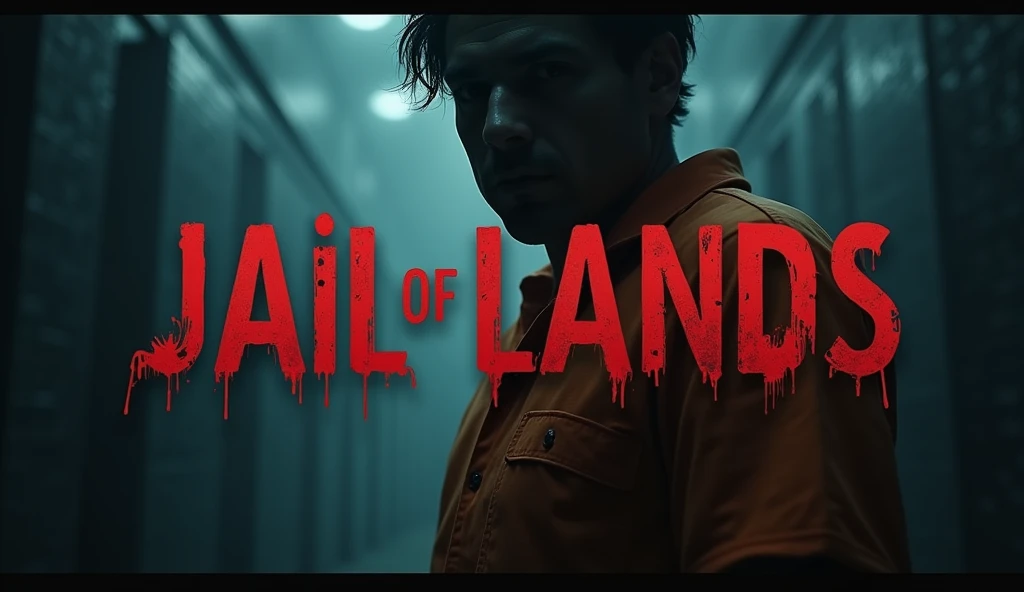 Rapid: " make a compelling and dramatic YouTube thumbnail for a true crime video about a prisoner escaping from prison.  with deep shadows and fog ,  create a strange atmosphere . In the Center, dark prison，The prisoner is wearing an orange prison uniform，...