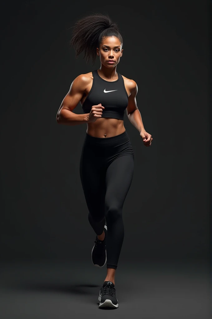 Fait une image qui ressemble à miter griffinne habillé en nike running noir