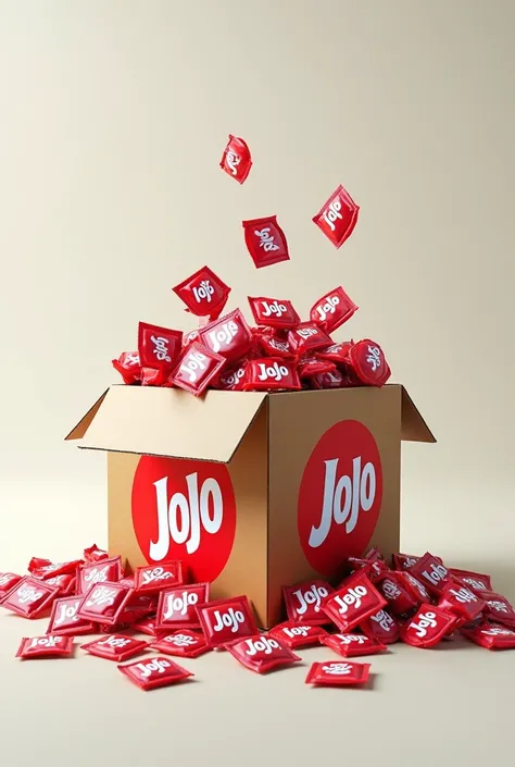 Picture Of Box full of Condoms add logo of jojo company