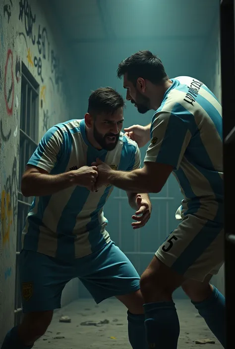 Messi in prison beating the prisoner