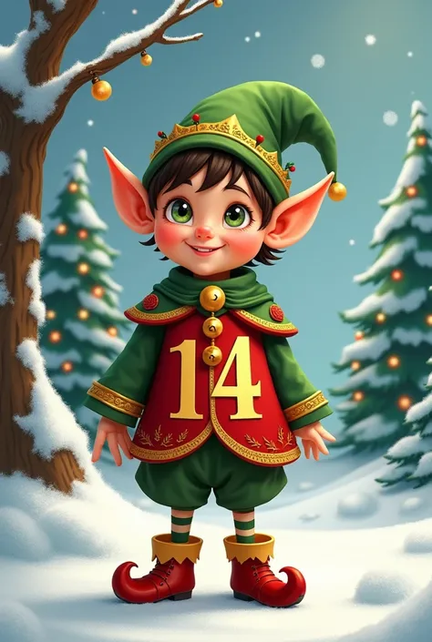 Christmas elf with number 14