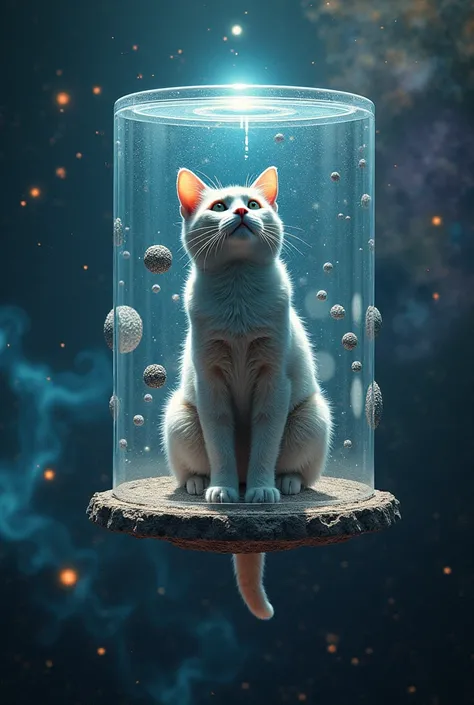  Schrödingers Cat。Quantum entanglement。IC chips floating in space