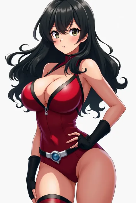 **Prompt for creation of art of Momo Yaoyorozu ( boku no hero Academia )**

Create a detailed image of a young heroine with black, wavy hair, which reaches to the height of the shoulders. Her bangs are long and fall gently over her forehead, with some side...