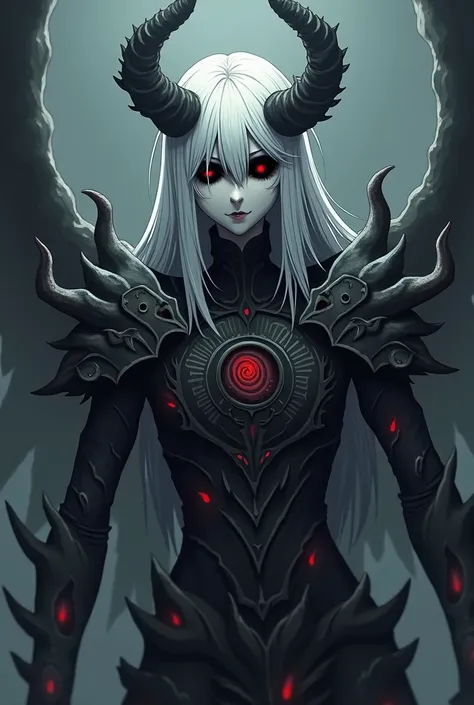 Name: Xaraphon, The Soul Eater

Appearance:
- Pale white skin ,  life of her own
- Long, white hair that falls over your face ,  partially hiding it
- Two twisted black horns that protrude from your forehead ,  wallpaper resembling claws
- Your eyes are co...