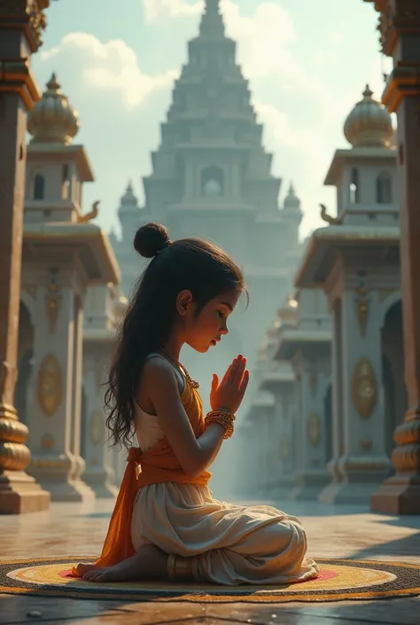 A girl worshipping lord shiva