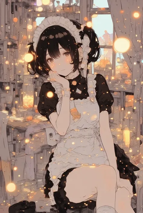  absurd, top quality, Official Art, Masterpiece , very Midea, Midea, attention to detail, Sold, 1 girl , black hair , , chest, Thighs, Split to one side, short bang, Shiny Hair, moist skin, Glowing Skin, delicate details, hair behind ears , medium chest, f...