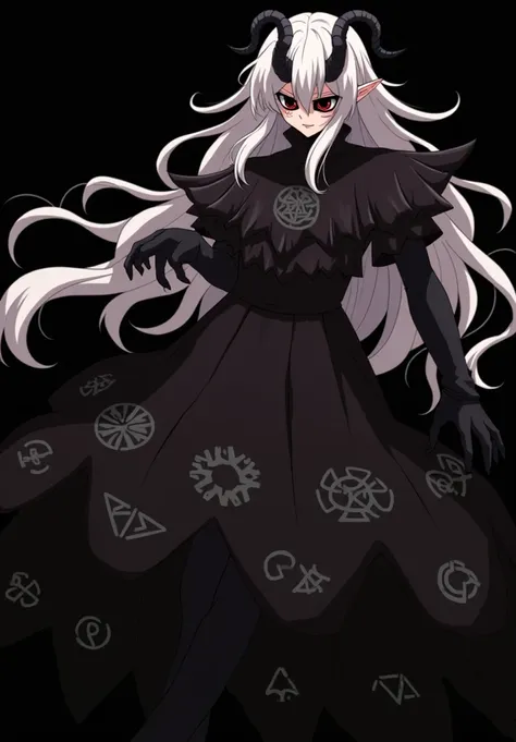 Name: Xaraphon, The Soul Eater

Appearance:
- Pale white skin ,  life of her own
- Long, white hair that falls over your face ,  partially hiding it
- Two twisted black horns that protrude from your forehead ,  wallpaper resembling claws
- Your eyes are co...