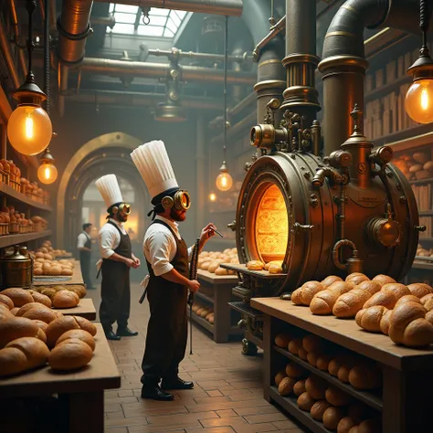 スチームでパンを焼きあげる。 steampunk style bakery that bakes bread with steam