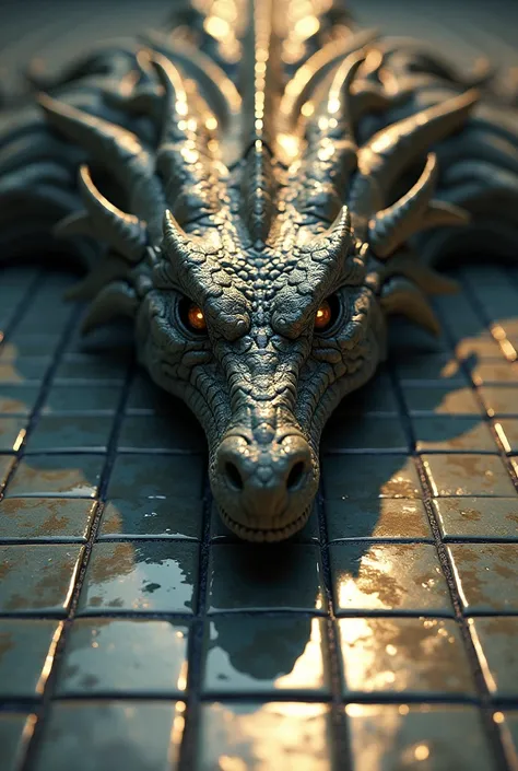 Dragon head with tile
