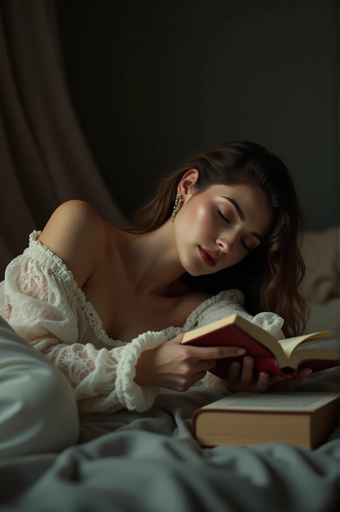 A woman lying in sex with her Novel body 