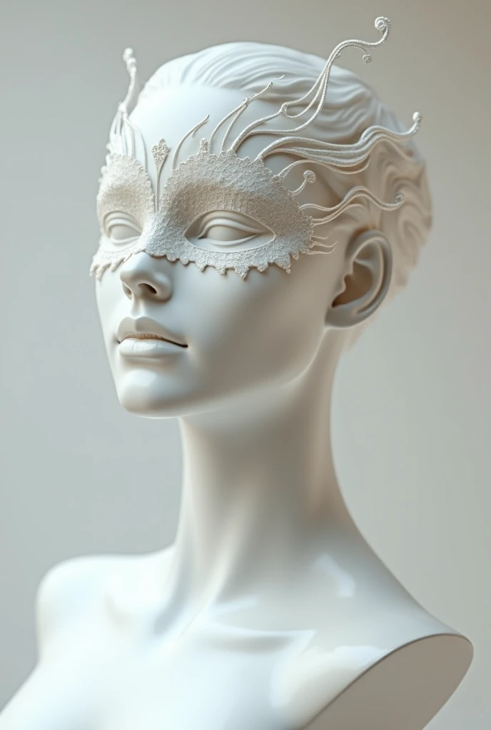 generate elegant mask on the mannequin, like a porcelain mask