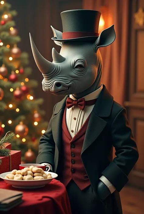 RHINOCEROS GENTLEMAN SANTAS BIRTHDAY