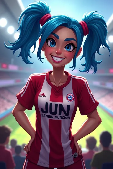 Jinx  be fan of bayern munich 
With blue  hair 